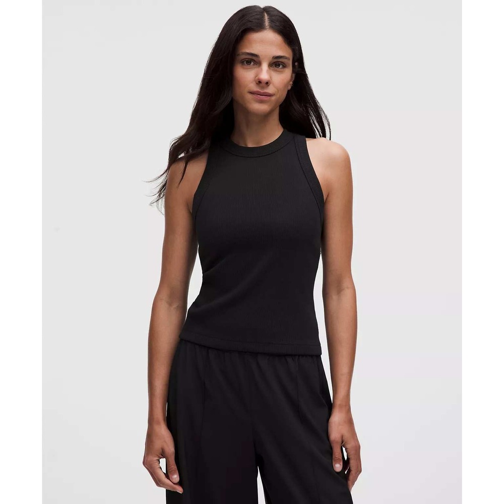 Lululemon Ribbed Heavyweight Cotton Racerback Tank Black XL LW1GGXS BLK